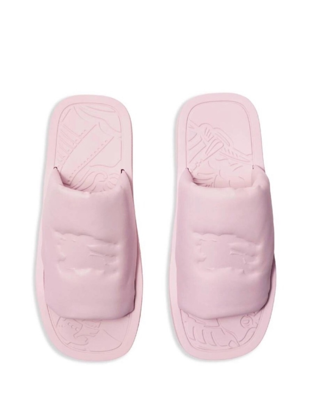 BURBERRY Equestrian Knight Leather Slides, SIZE 38